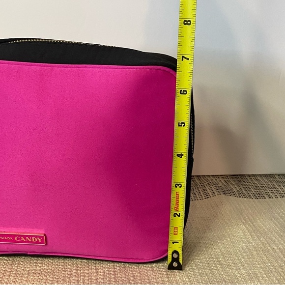 PRADA / Candy Pink & Black Cosmetic Bag - Picture 7 of 13